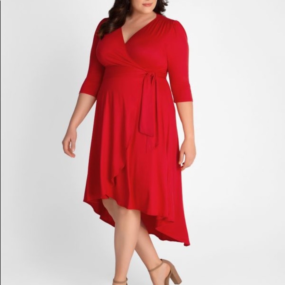 Black Kiyonna Winona Wrap Dress